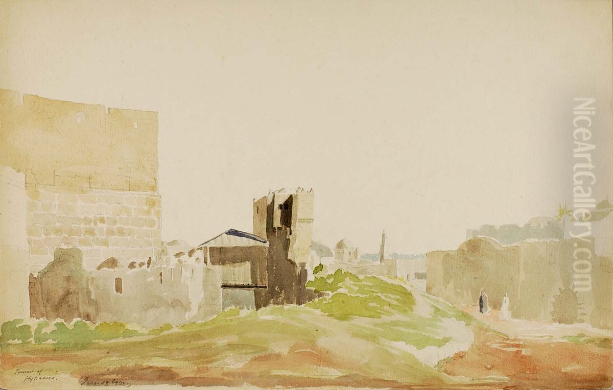 Tower of Hypacus, Jerusalem Oil Painting by Miner Kilbourne Kellogg