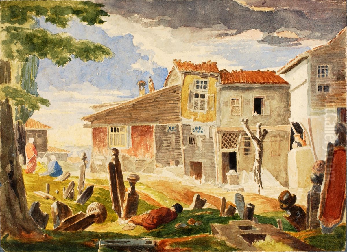 Cemetery in Pera Oil Painting by Miner Kilbourne Kellogg