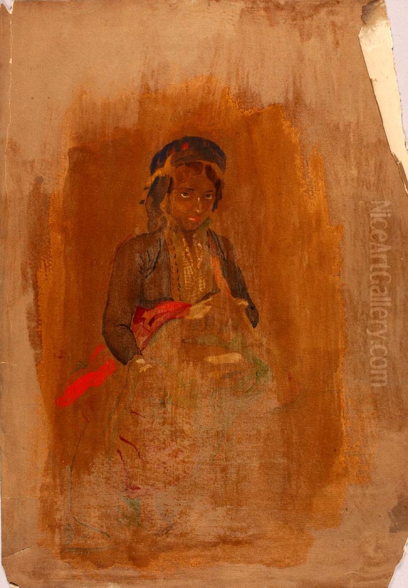 Peasant Woman Oil Painting by Miner Kilbourne Kellogg