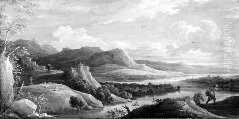 Mountain Scene with a River Oil Painting by David Teniers the Younger