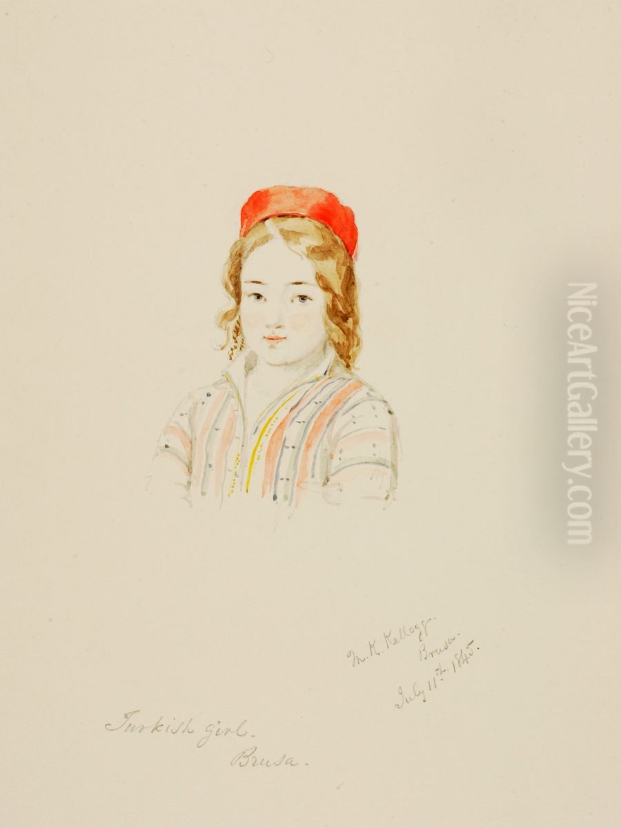 Turkish Girl, Brusa Oil Painting by Miner Kilbourne Kellogg