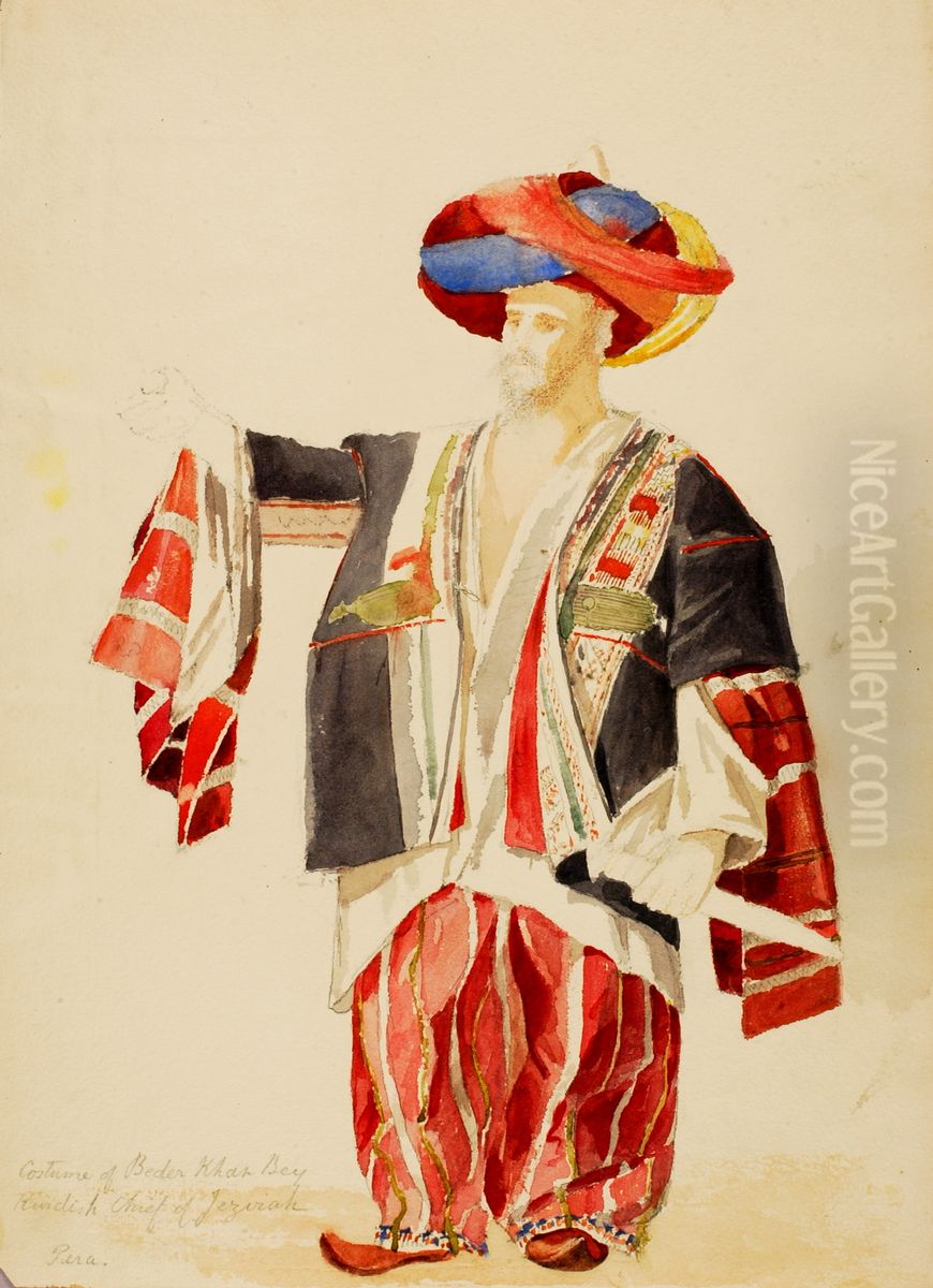 Costume of Beder Khan Bey Oil Painting by Miner Kilbourne Kellogg