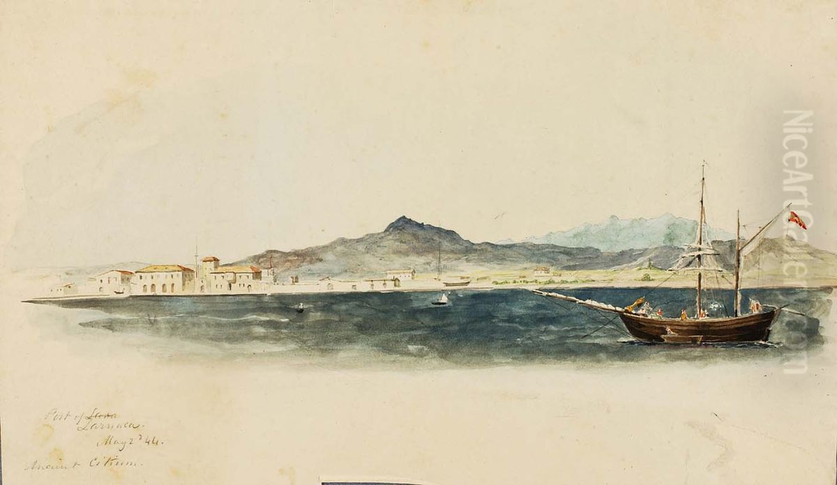 Port of Larnaca Oil Painting by Miner Kilbourne Kellogg