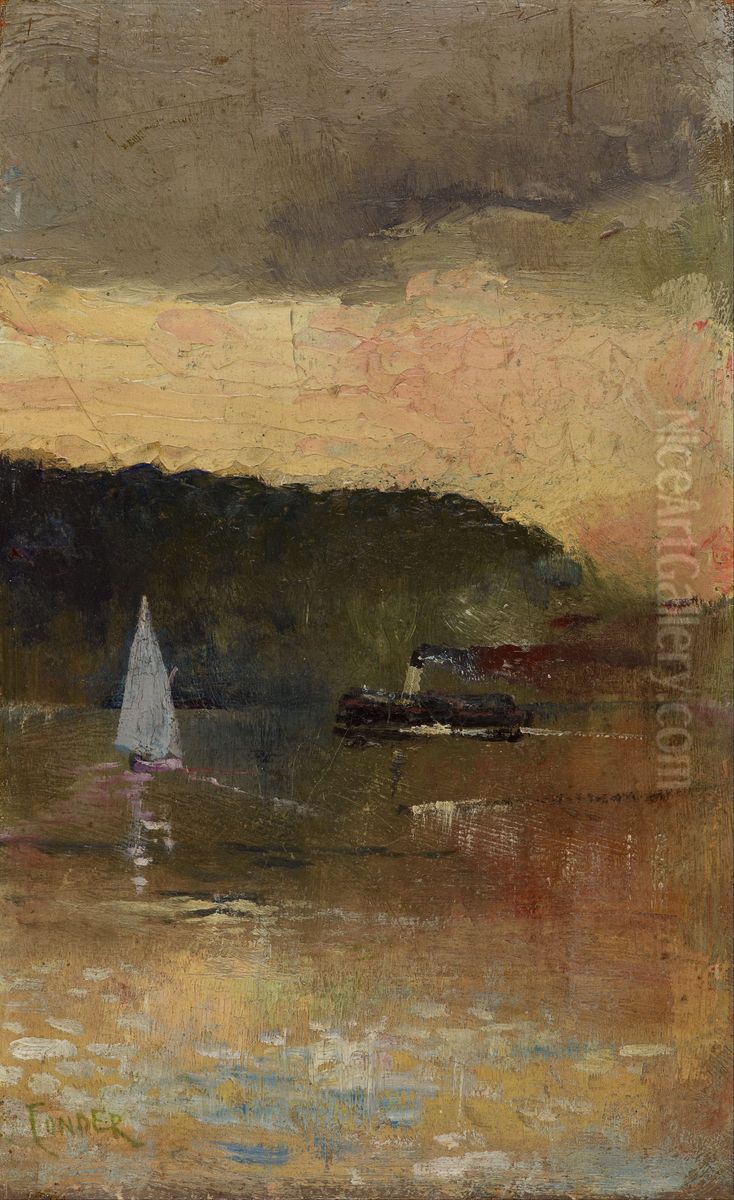 Sunset, Sydney Harbour Oil Painting by Charles Conder