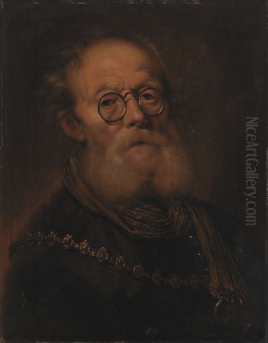 En gammel mand. Allegorisk fremstilling af synet Oil Painting by Karel van Mander III