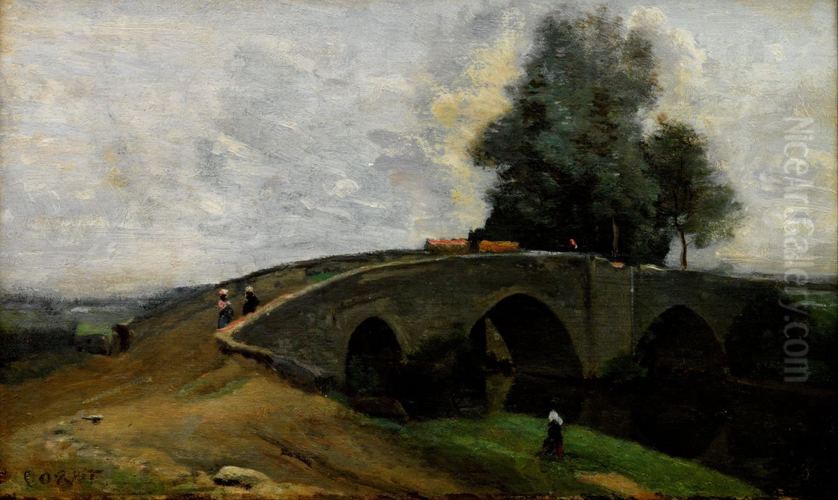 Le Vieux Pont Oil Painting by Jean-Baptiste Camille Corot
