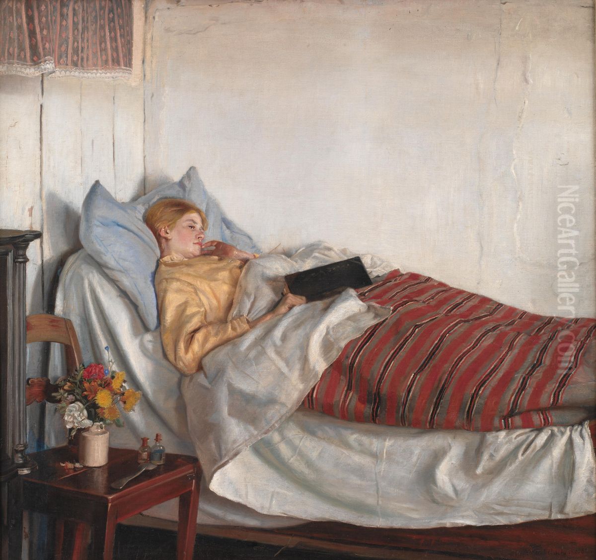 The Sick Girl Oil Painting by Michael Peter Ancher