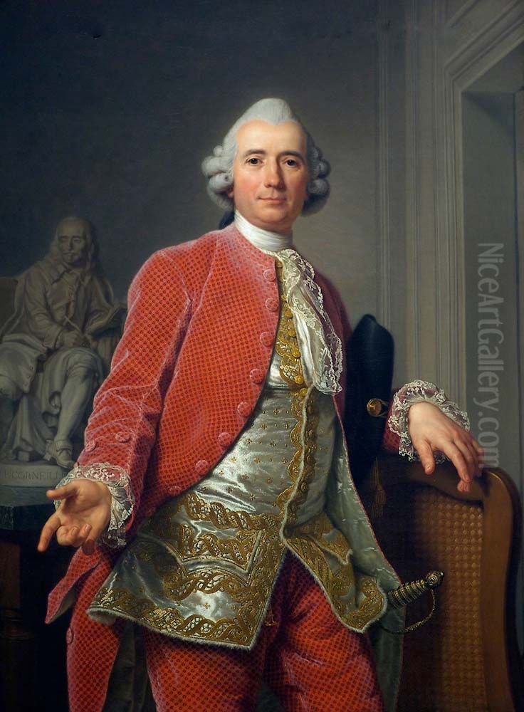 Portrait de Jean-Jacques Caffieri(1725-1792), sculpteur francais Oil Painting by Adolf Ulrik Wertmuller