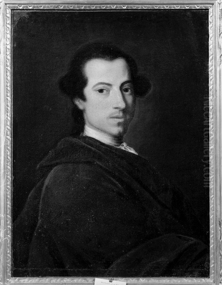 Portrait of a Man in a Brown Cloak Oil Painting by Alessandro Longhi