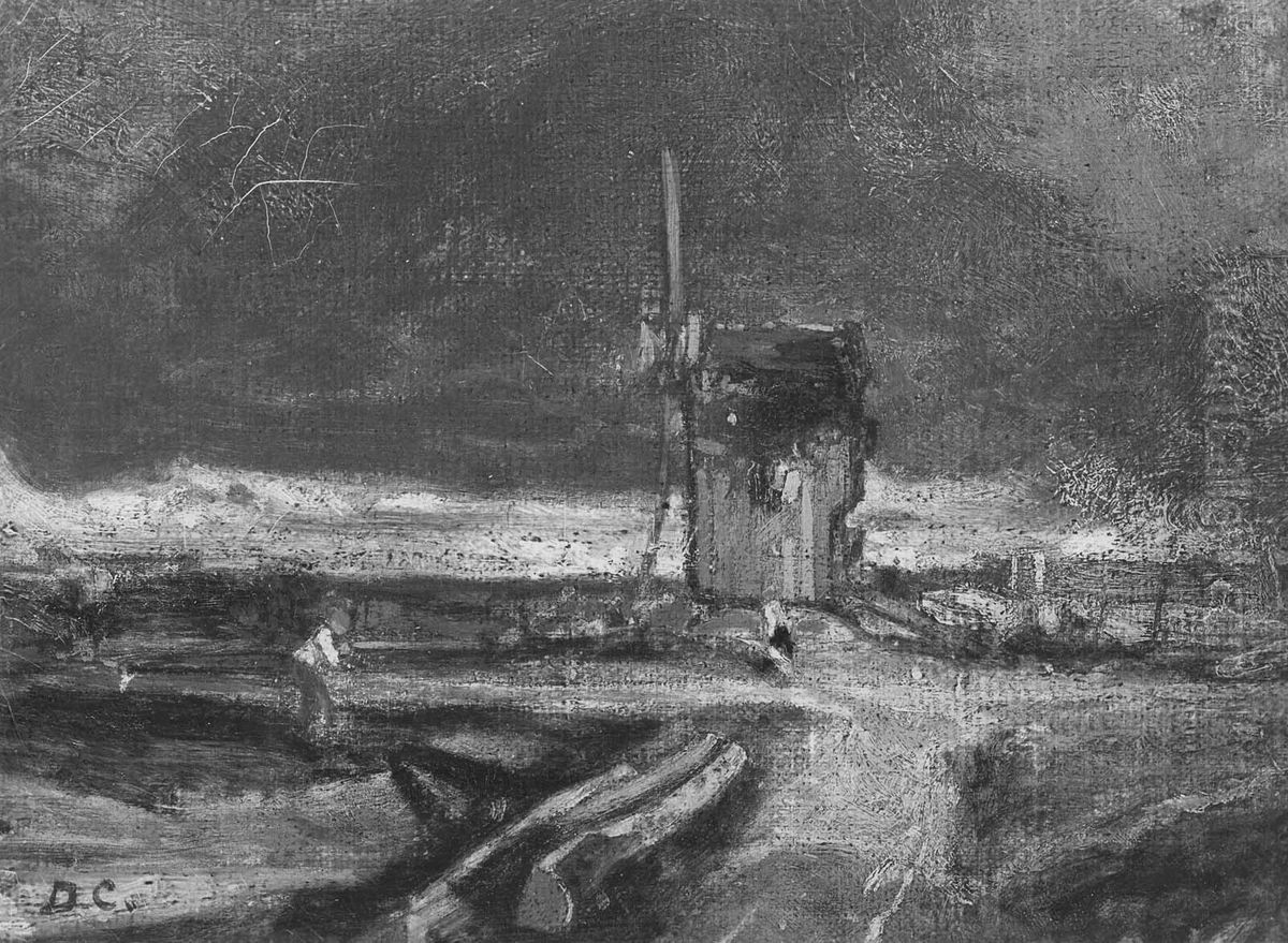 Windmill Oil Painting by Alexandre-Gabriel Decamps