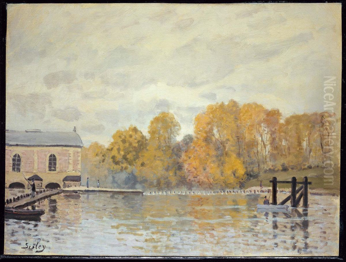 Waterworks at Marly Oil Painting by Alfred Sisley