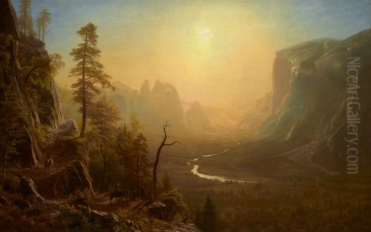 Yosemite Valley, Glacier Point Trail Oil Painting by Albert Bierstadt