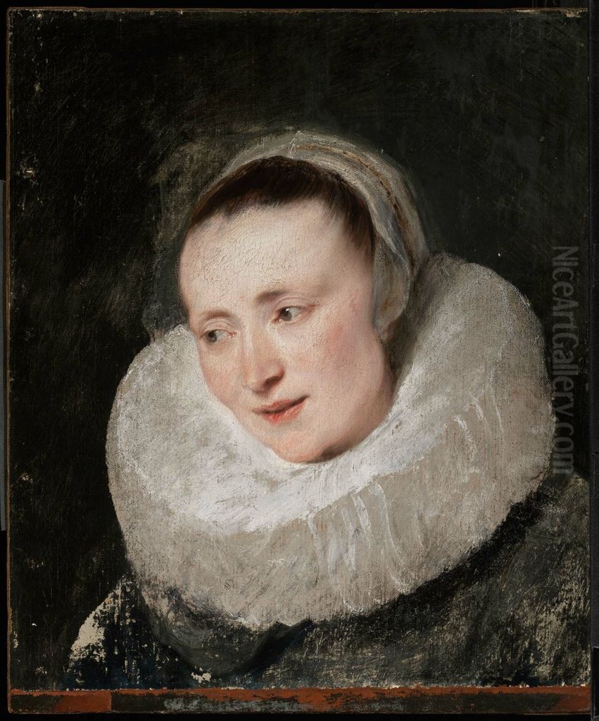 Margareta Snyders (Born de Vos) Oil Painting by Sir Anthony Van Dyck