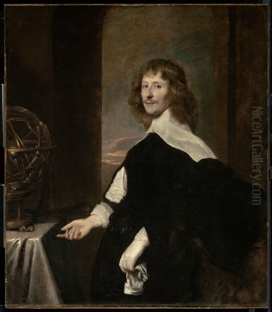 Portrait of a Man with an Armillary Sphere Oil Painting by Sir Anthony Van Dyck