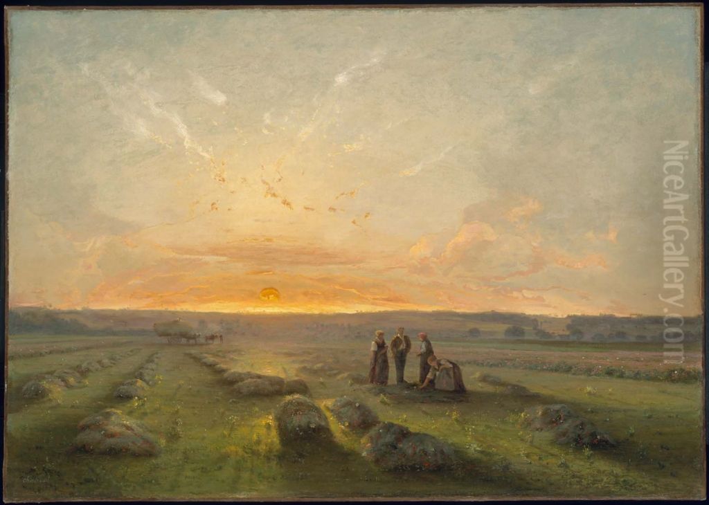 Last Rays of Sun on a Field of Sainfoin Oil Painting by Antoine Chintreuil