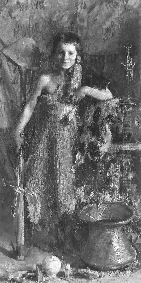 Italian Peasant Boy Oil Painting by Antonio Mancini