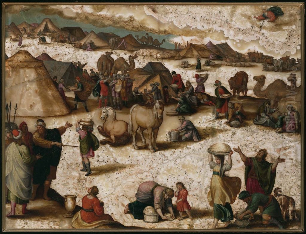 Gathering of the Manna Oil Painting by Antonio Tempesta
