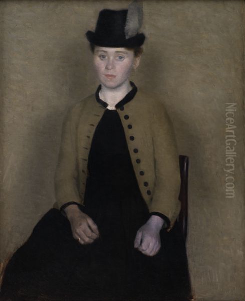 Portraet af Ida Ilsted, senere kunstnerens hustru Oil Painting by Vilhelm Hammershoi