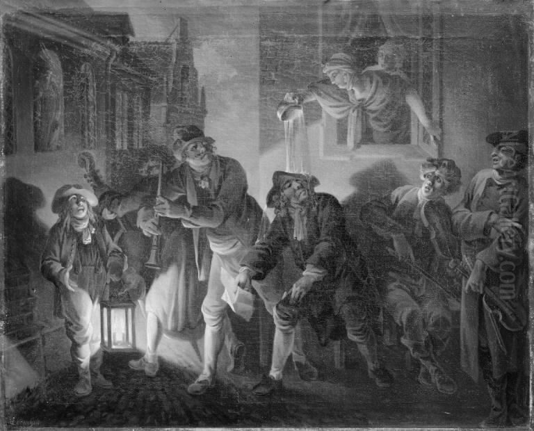 Den Vaegelsindede, II akt, 16. scene Oil Painting by Christian August Lorentzen