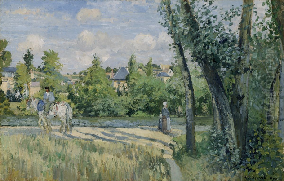 Sunlight on the Road, Pontoise Oil Painting by Camille Pissarro