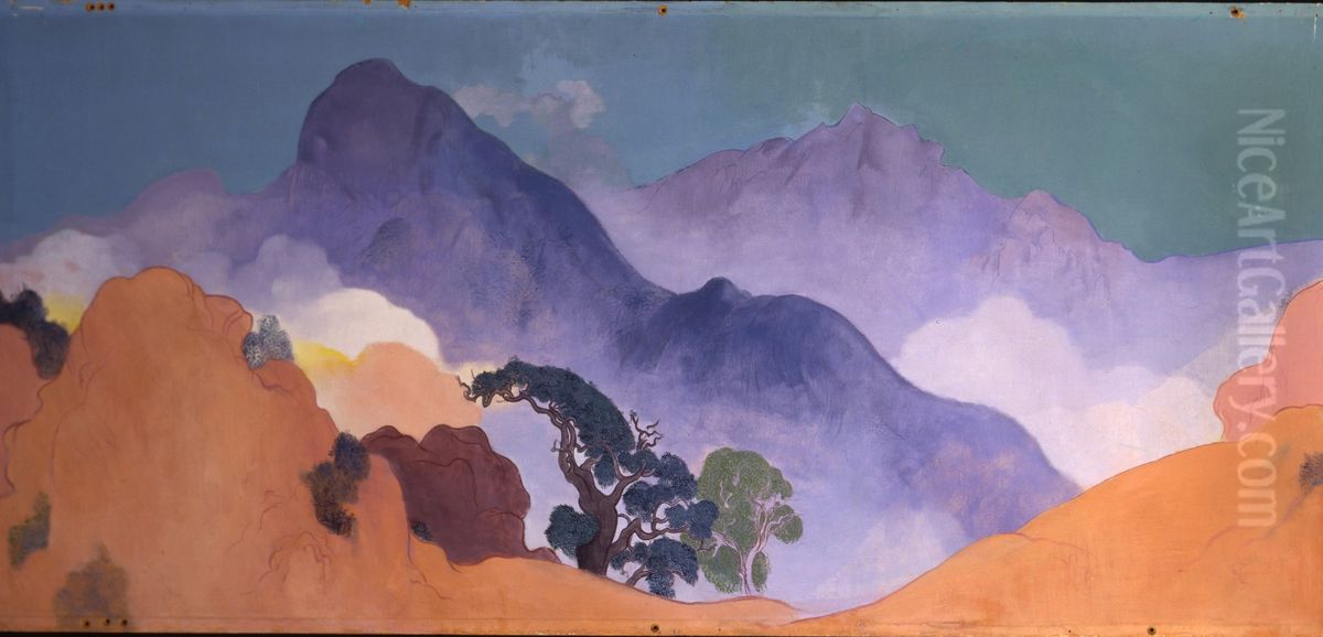 Prologue (mountain tops) Oil Painting by Stanton Macdonald-Wright
