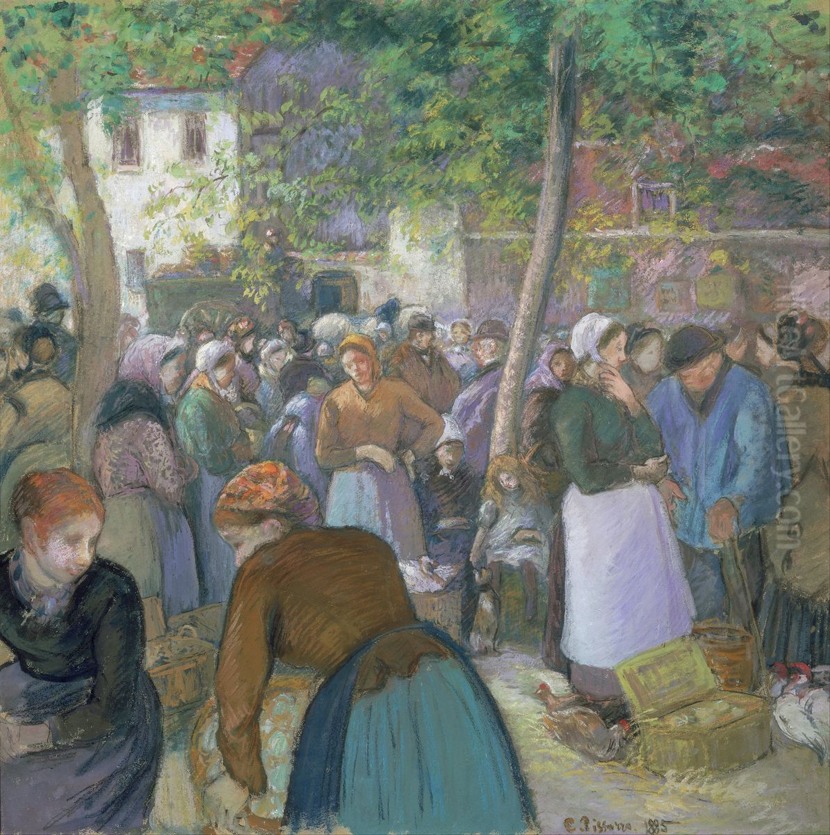 Poultry Market at Gisors Oil Painting by Camille Pissarro
