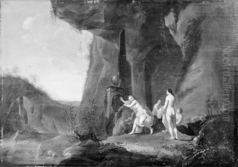 Diana and Her Nymphs Oil Painting by Dirck Van Der Lisse