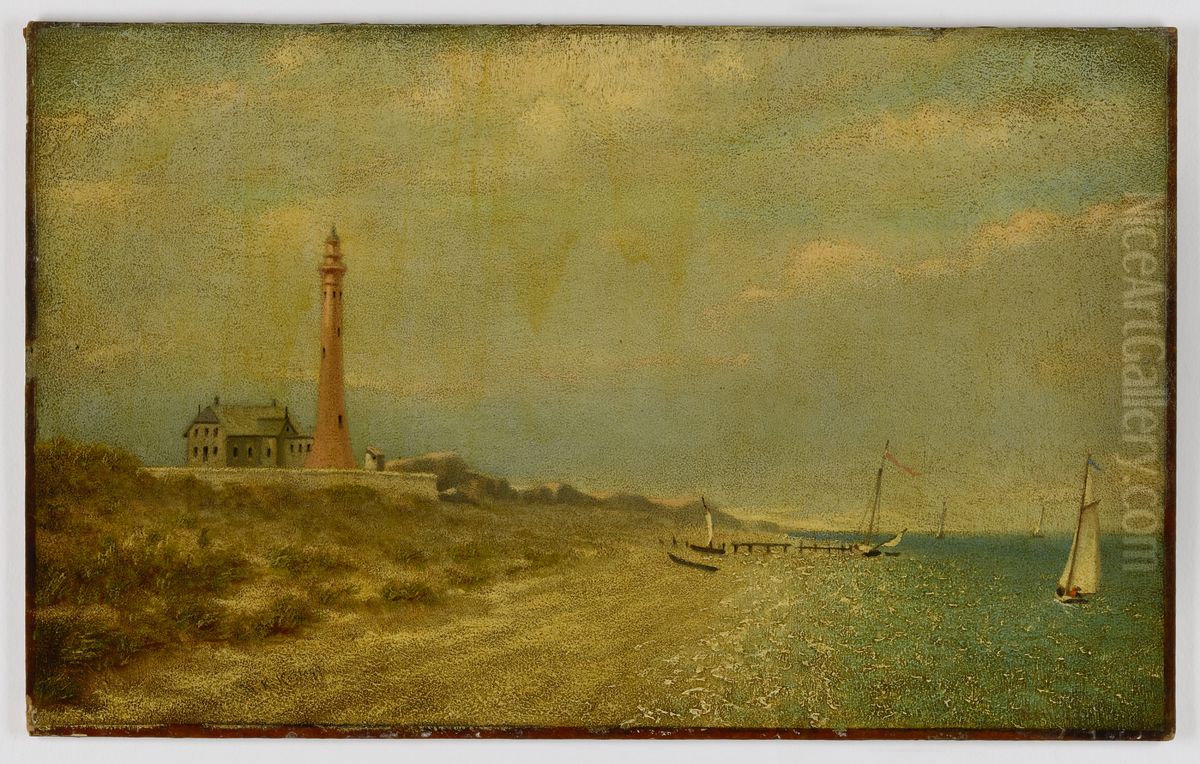 Fire Island Lighthouse Oil Painting by Miner Kilbourne Kellogg