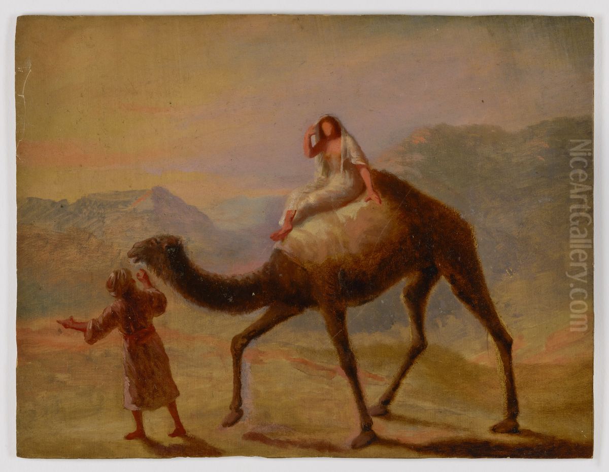 Man with Woman on Camel Oil Painting by Miner Kilbourne Kellogg