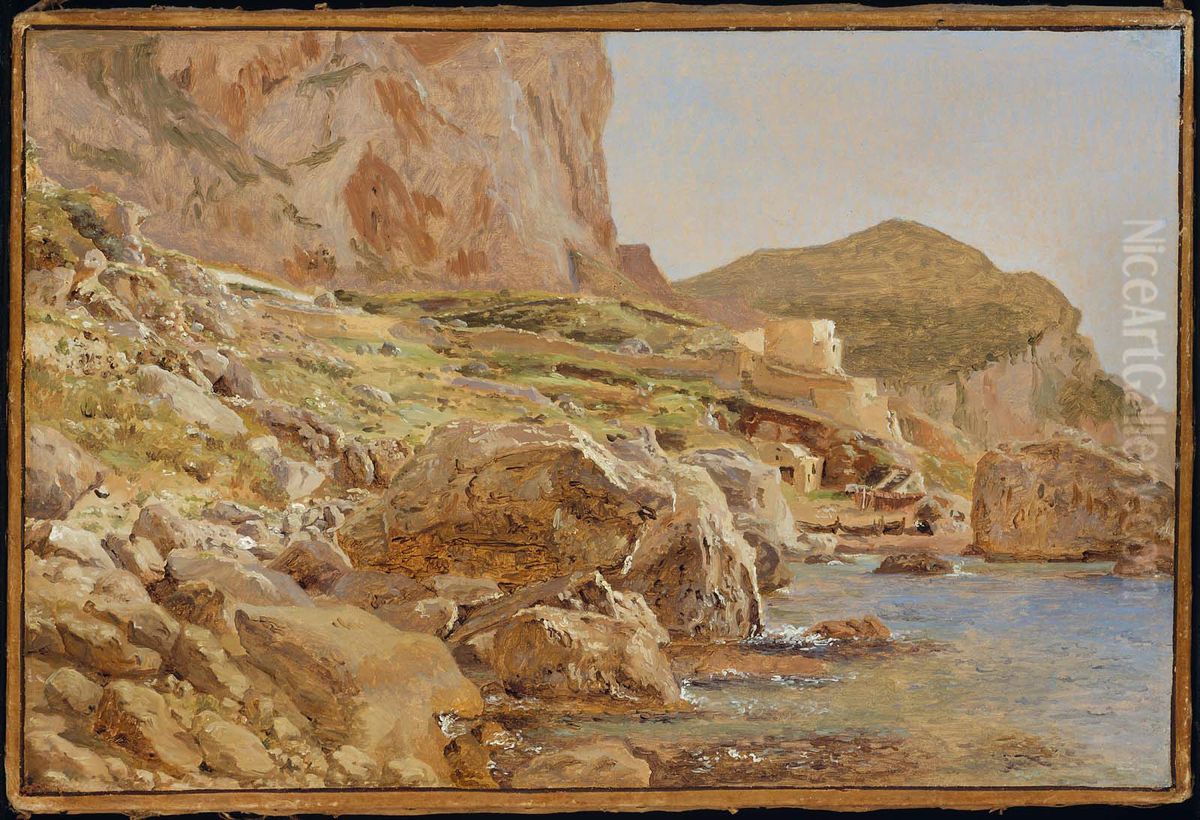 Marina Piccola, Capri Oil Painting by Christen Kobke