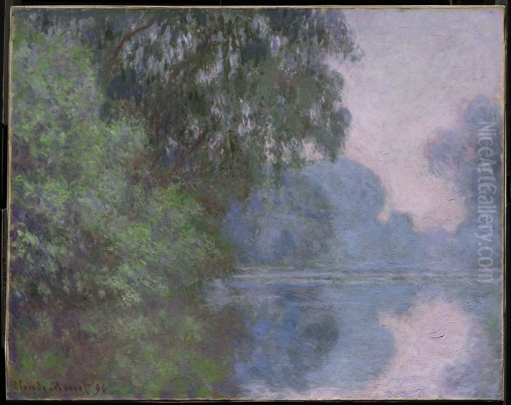 Morning on the Seine, near Giverny Oil Painting by Claude Oscar Monet