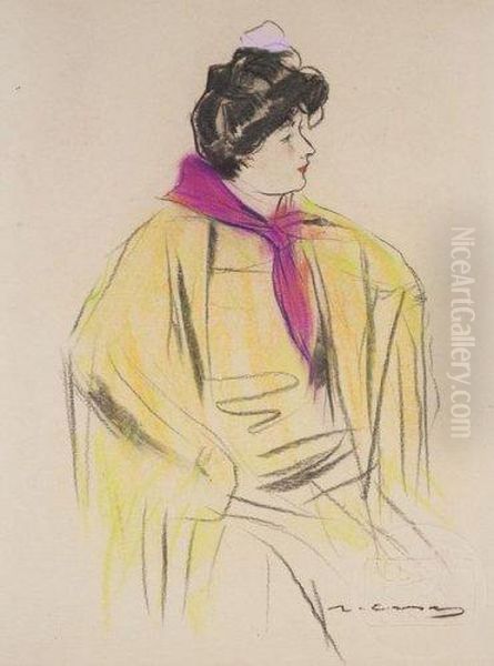 Portrait De Femme Oil Painting by Ramon Casas