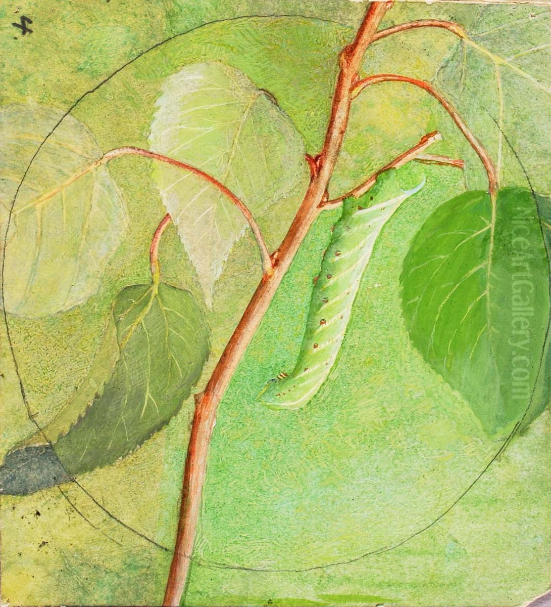 Sphinx Caterpillar, study for book Concealing Coloration in the Animal Kingdom Oil Painting by Abbott Handerson Thayer