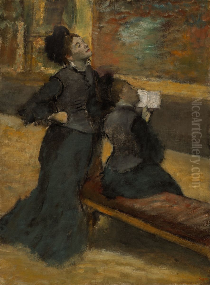 Visit to a Museum Oil Painting by Edgar Degas