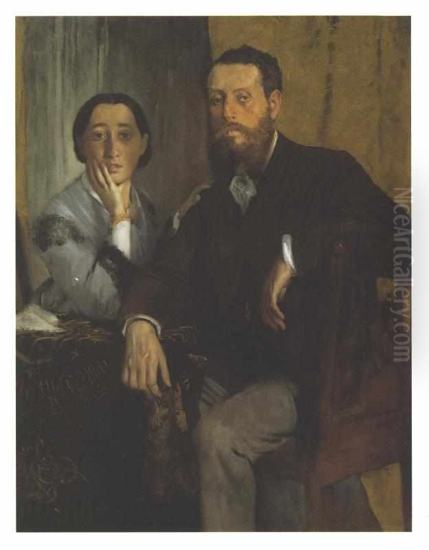 Edmondo and Therese Morbilli Oil Painting by Edgar Degas