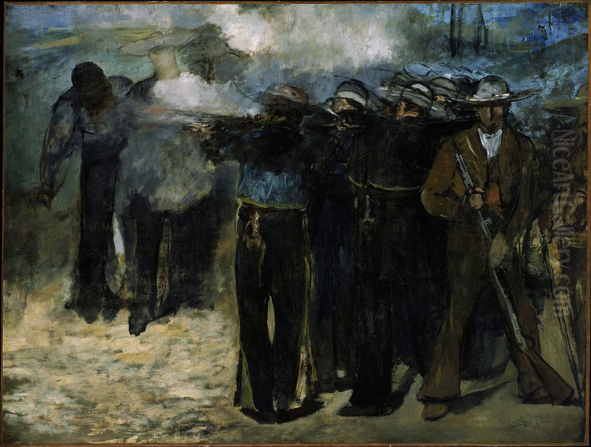 Execution of the Emperor Maximilian Oil Painting by Edouard Manet