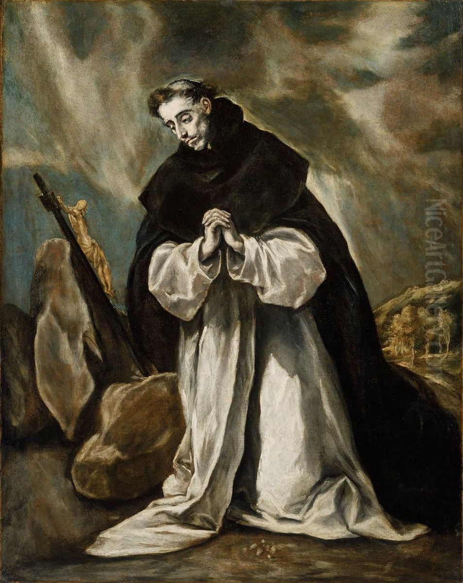 Santo Domingo orante (Tipo-I) Oil Painting by El Greco