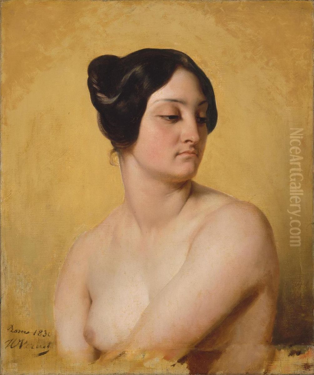 Study of Olympe Pelissier as Judith Oil Painting by Horace Vernet
