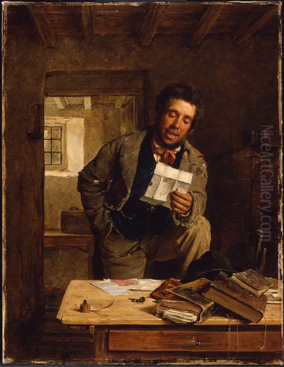 Good News Oil Painting by Erskine Nicol