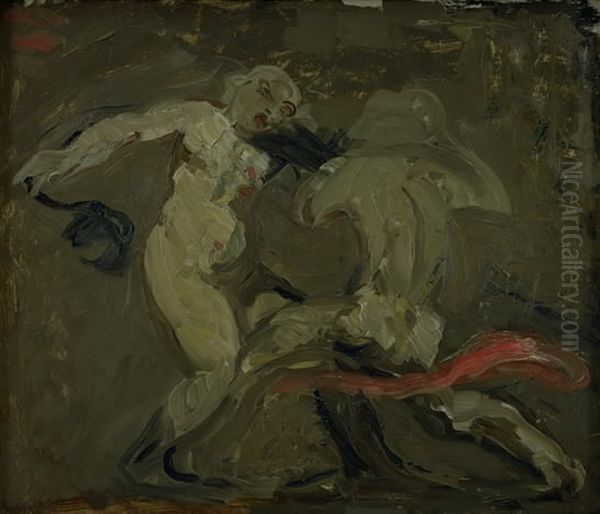 Two Witches Fighting Oil Painting by Oluf Hartmann