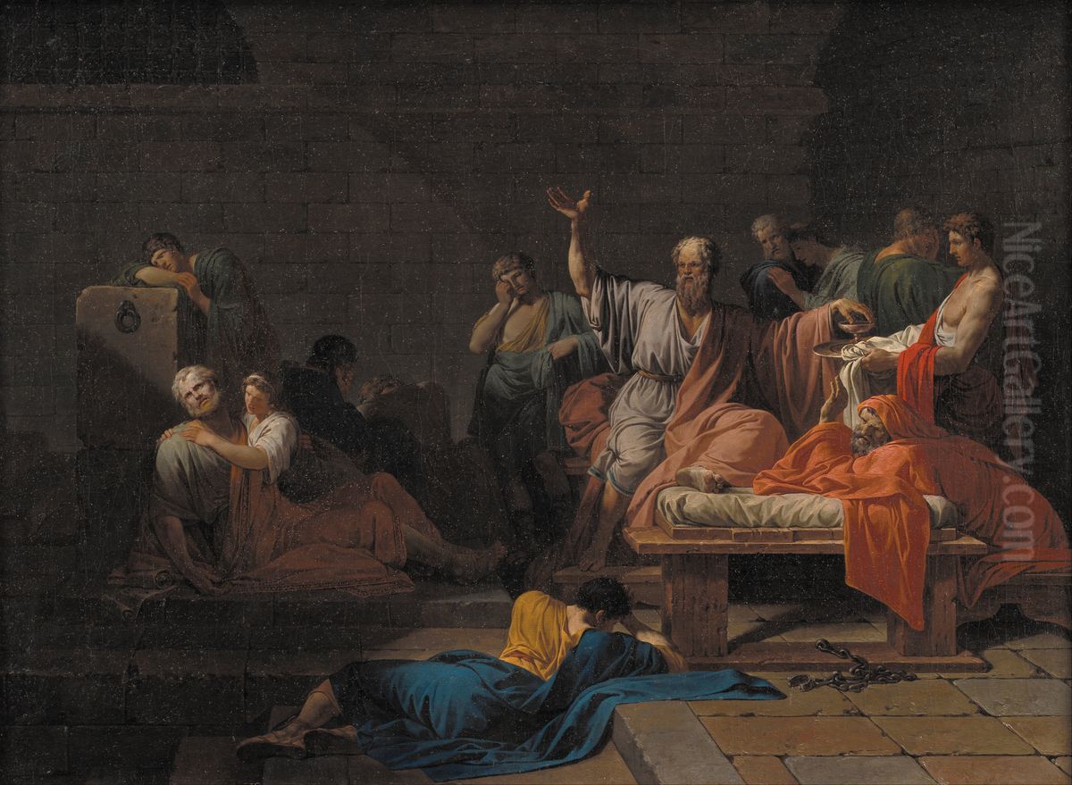 The Death of Socrates Oil Painting by Jean-Francois-Pierre Peyron