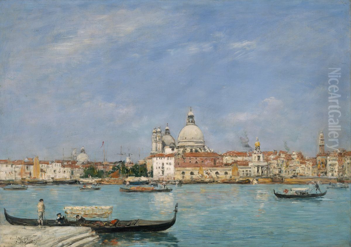 Venice, Santa Maria della Salute from San Giorgio Oil Painting by Eugene Louis Boudin