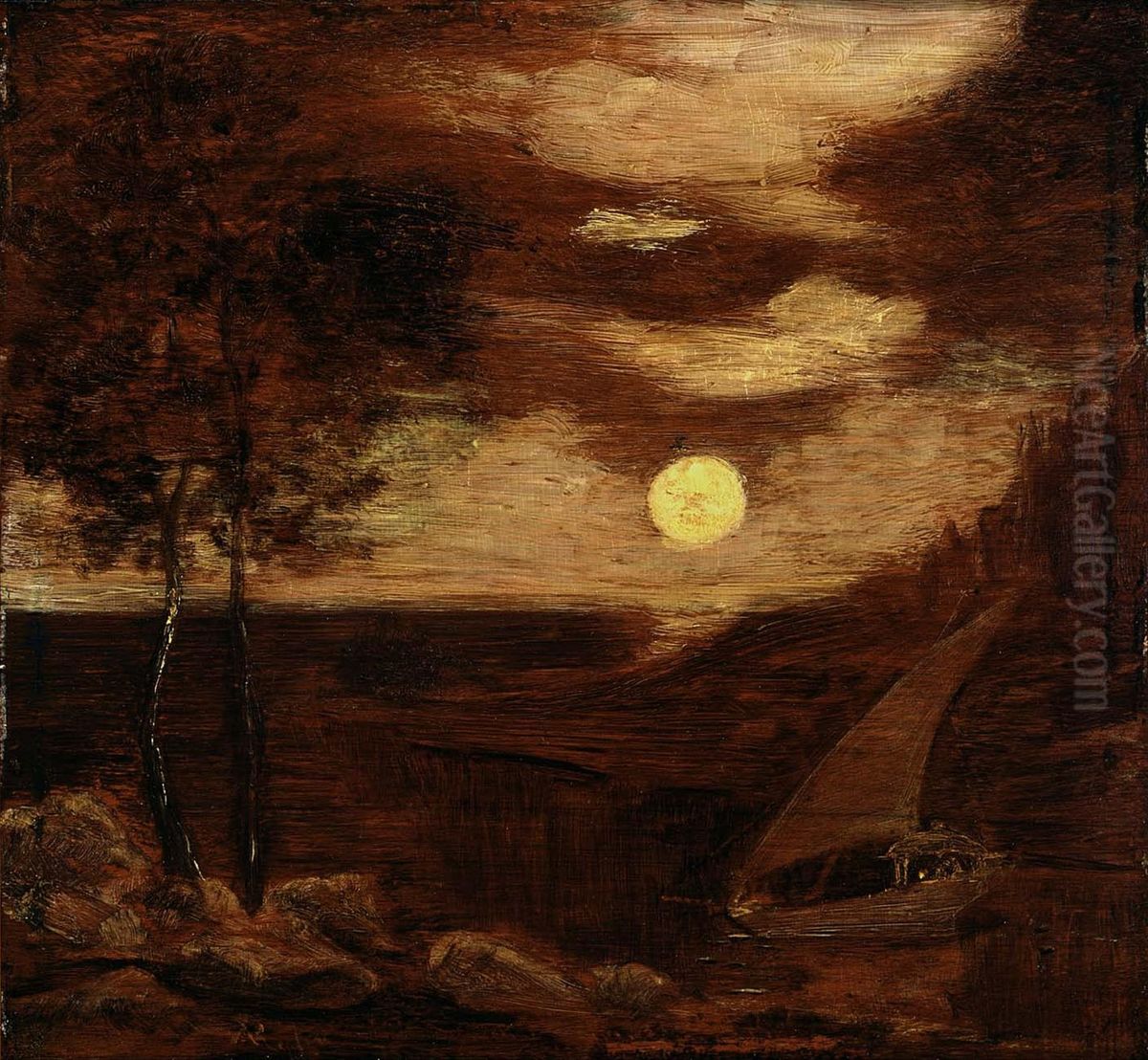 The Lovers' Boat Oil Painting by Albert Pinkham Ryder