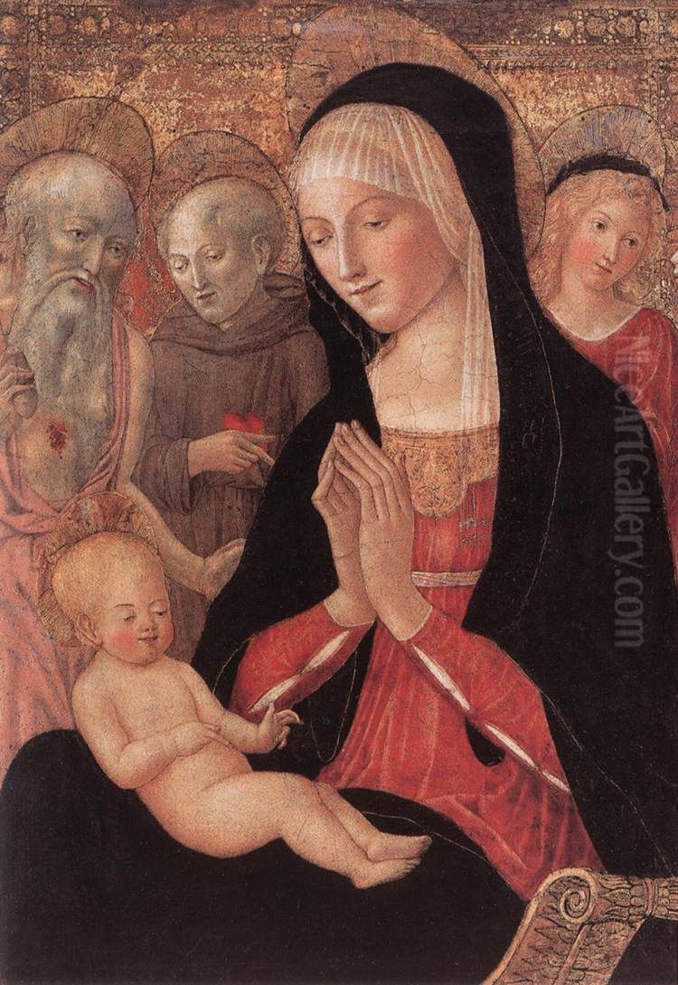 Madonna and Child with Saints and Angels Oil Painting by Francesco di Giorgio