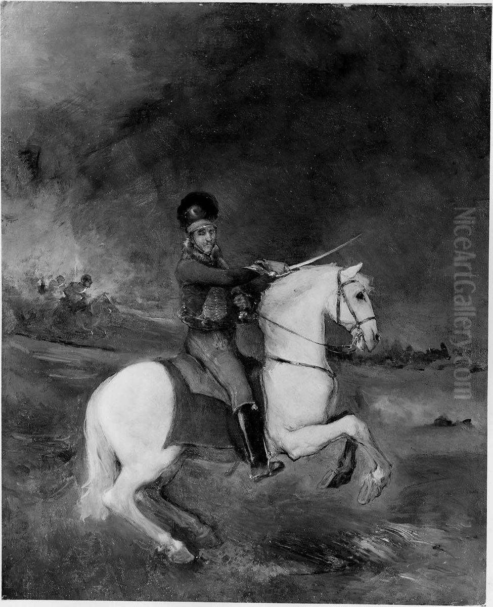 Officer on Horseback Oil Painting by Francisco Goya Fuendetodos