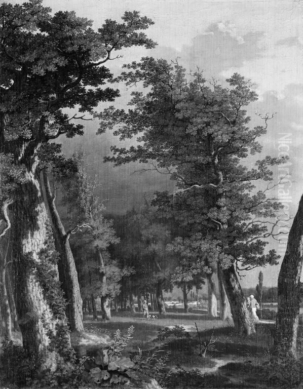 Landscape with Trees near Paris Oil Painting by Christoffer Wilhelm Eckersberg