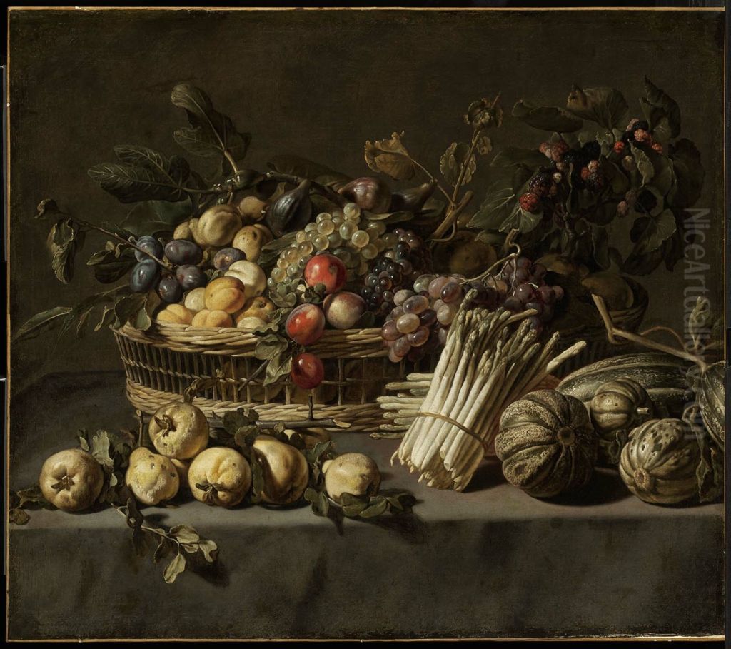 Vegetables and a Basket of Fruit on a Table Oil Painting by Frans Snyders