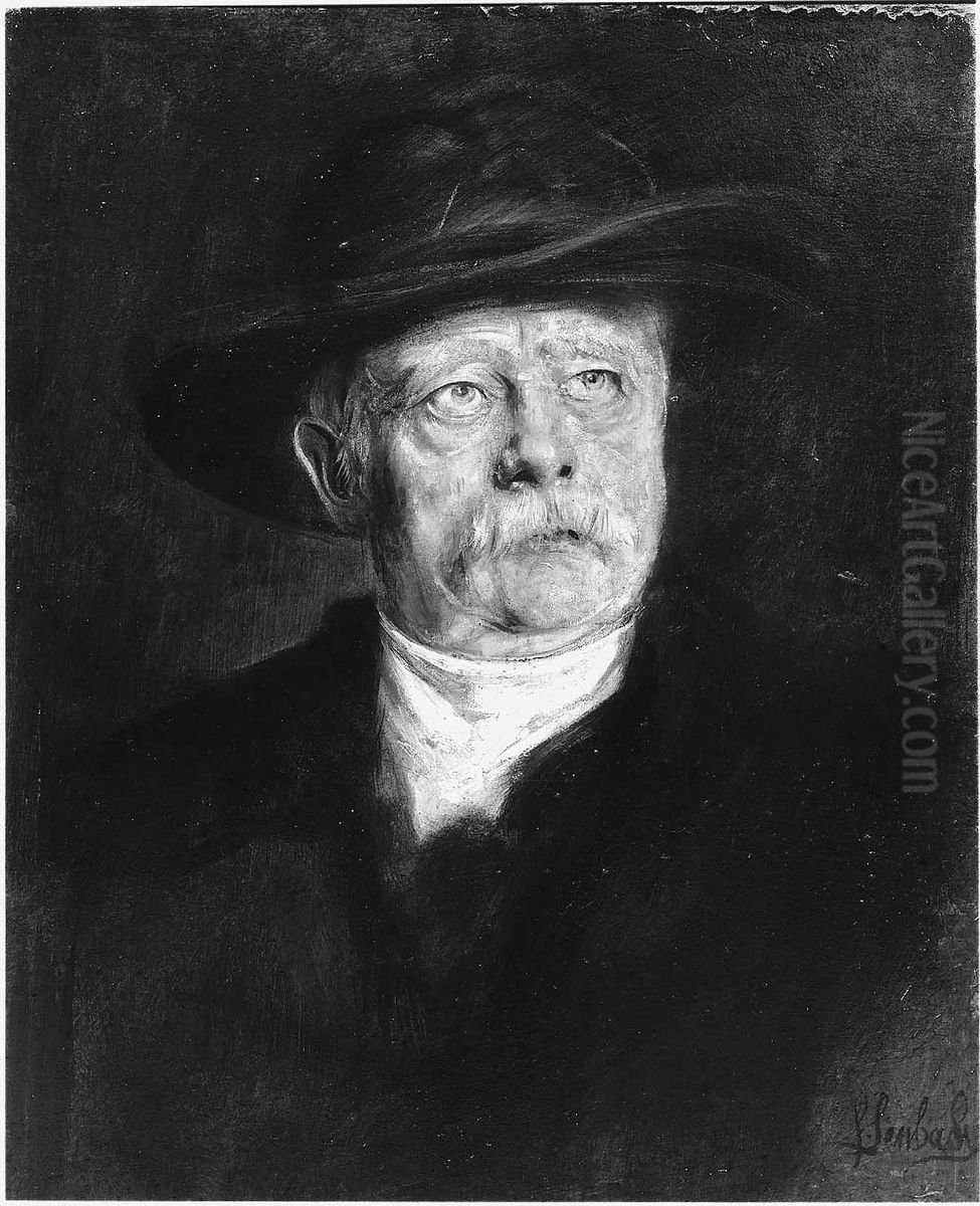 Otto Bismarck Oil Painting by Lenbach Franz Von