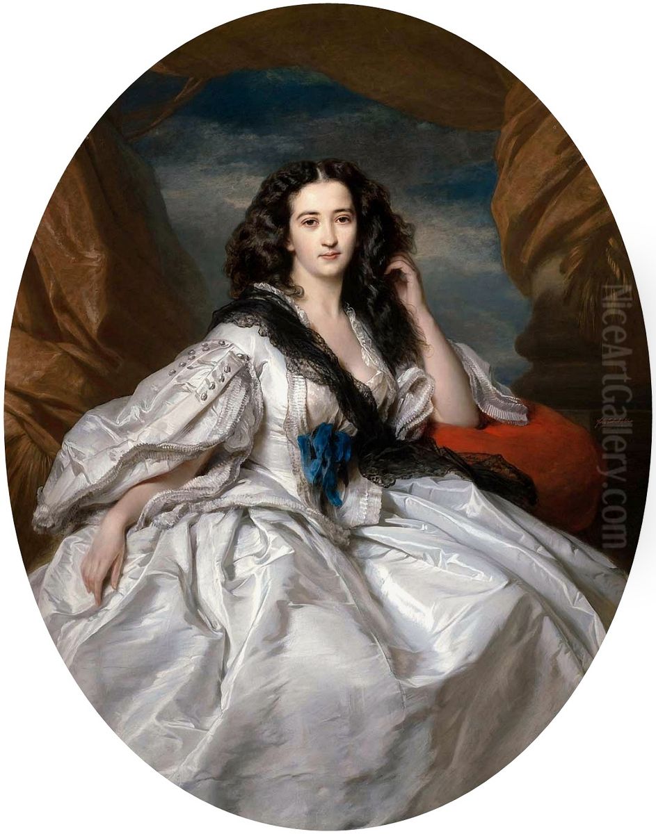 Wiencyzyslawa Barczewksa, Madame de Jurjewicz Oil Painting by Franz Xavier Winterhalter