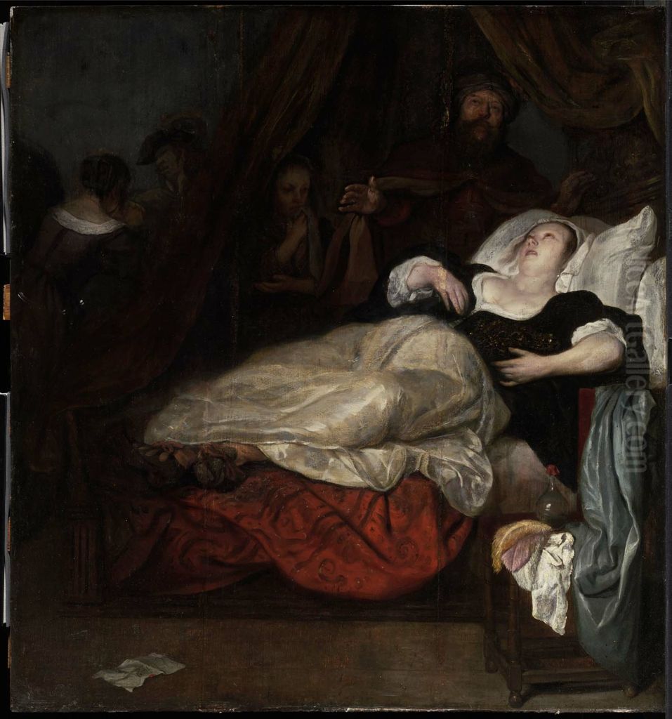 Woman in Agony (the Death of Sophonisba) Oil Painting by Gabriel Metsu